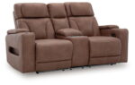 Point Clear - Caramel - Power Reclining Loveseat With Console / Adj Headrest