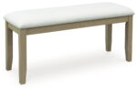 Calmoro - Off White / Gray - Large Upholstered Dining Room Bench