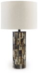Ellford - Black / Brown / Cream - Poly Table Lamp