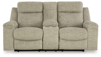 Evereast Pass - Stone - Dbl Reclining Loveseat with Console