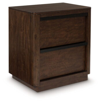 Kendamor - Dark Brown - Two Drawer Night Stand