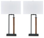 Voslen - Black / Brown - Metal Table Lamp (Set of 2)