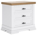 Ashbryn - White / Natural - Three Drawer Night Stand