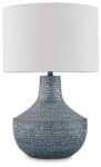 Schylarmont - Antique Gray / White - Metal Table Lamp