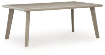 Carisbo - Beige - Rectangle Dining Table With Umbrella Option