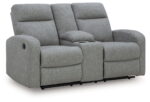 Moreau Place - Sterling - Double Recline Loveseat With Console