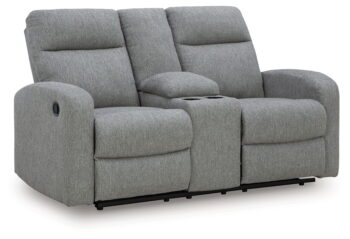 Moreau Place - Sterling - Double Recline Loveseat With Console