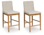 Isanti - Light Brown - Upholstered Barstool (Set of 2)
